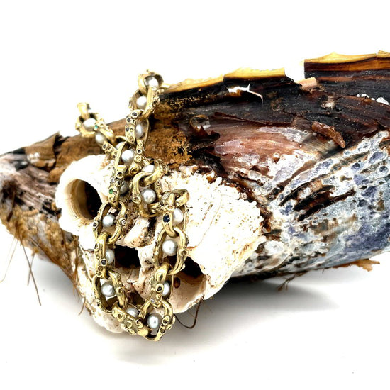 Encrusted Mariner Bracelet - Amici Gold