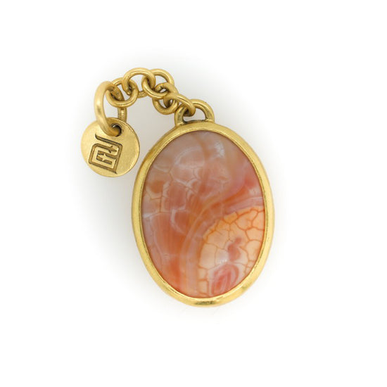 The Beach Agate Amulet - Amici Gold